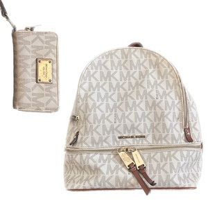 MICHAEL KORS Medium Logo Backpack + Wallet